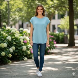 89th & Madison Aqua Short Sleeve Tee